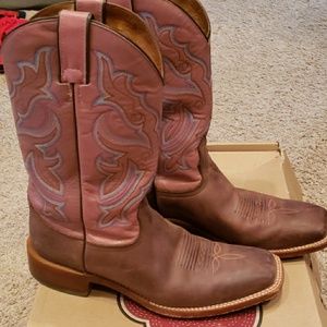 Women's Pink and Brown Nocona Size 9 1/2 Boots